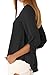 OMZIN Women's Casual Shirts Loose Comfortable Chiffon Blouses BLK L