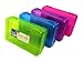 BAZIC Plastic Pencil Case Utility Storage Box, Glitter Bright Color, Multi Purpose Organizer for Pens Pencils, 4-Pack