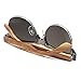 Ablibi Bamboo Wood Semi Rimless Sunglasses with Polarized Lenses in Original Boxes (Zebra Wood, Silver)