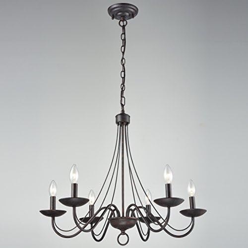 YOBO Lighting 6-Light Pendant Chandelier, Antique Candelabra Foyer Lighting