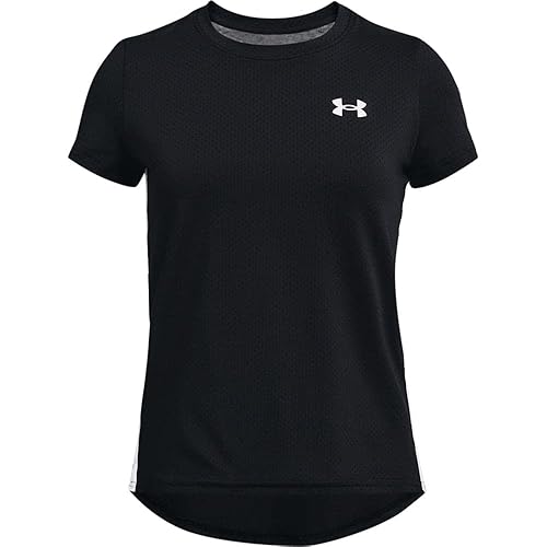 Under Armour Girls' HeatGear Armour Short-Sleeve T-Shirt, Black