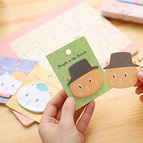 Kawaii School Supplies - Cat Stationery Set includes 6 Gel Pens, 120 Sticky Notes, 45 Pcs Stickers, 240 Bookmark Page Flags - Japanese Style Office Supplies/Journaling Kit - Gift for Girls