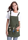 TeajayF Canvas Painting Apron with 10 Pockets