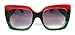 My Shades(TM) - Designer Inspired Oversize Glitter Sparkle Square Frame Sunglasses (Glitter Red, Black, Emerald/Grey Gradient)