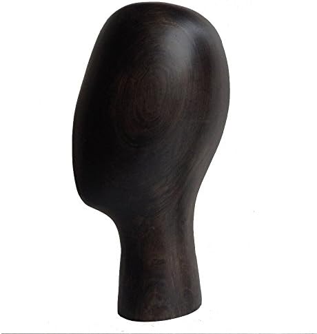 Kukin Wooden mannequin head, Abstract head models for hats display (short one, Vintage style)