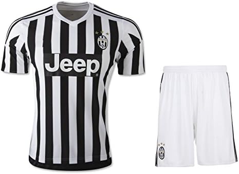 Juventus Home / Away Kids Soccer Jersey FREE Shorts Set Kit Youth Sizes YS / YM / YL by Young Star Sports (YL 10-13 Years Old, Home)