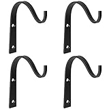 Mkono 4 Pack Iron Wall Hooks Metal Lantern Bracket Decorative Coat Hook for Hanging Lantern,Bird Feeders,Wind Chimes,Plant Planter,Coat, Indoor Outdoor Rustic Home Decor, 3 Inches