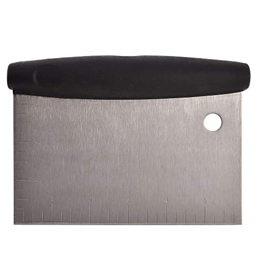 Scraper, 1 Pack Stainless Steel Dough Pizza Cutter Pastry Bench Scraper Chopper with Plastic Handle - Thumbnail 4