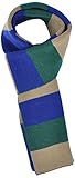 Simplicity Men / Women's Winter Long Rugby Knit Striped Scarf, Green Blue