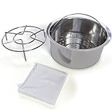 Instant Pot Steamer Basket Accessories, Stainless Steel Vegetable Steamer, IP Insta Pot, Instapot 5, 6, 8,quarts, Electric Pressure Cookers Food Steamer, Pot Rack and Bonus Steaming Cloth by GaoSheng