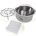 Instant Pot Steamer Basket Accessories, Stainless Steel Vegetable Steamer, IP Insta Pot, Instapot 5, 6, 8,quarts, Electric Pressure Cookers Food Steamer, Pot Rack and Bonus Steaming Cloth by GaoSheng