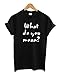 Mars NY Women's What do you mean Justin Bieber Tshirt (Medium, Black)