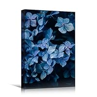 Canvas Wall Art Blue Petals Colorful Farmhouse/Country Floral Multicolor Patterns Photography - 12x18 inches