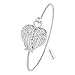 MANZHEN Supernatural Protection Angel Wings Easy Open Hook Love Bangle Girl Women Bracelet (silver)