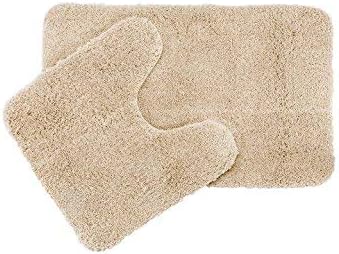 Spread Spain Ultra Soft Microfiber Anti Skid Bathmat with Contour Set of 2pc -50 x 80 cm and 50 x 50 cm