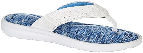 Brisas Womens Zamora Cushioned Flip Flops 8 White/Blue