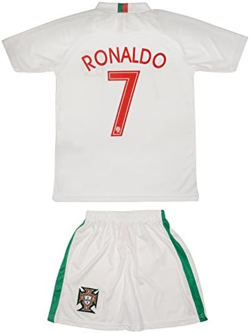 Soccer Youth Jersey Set ● Portugal ● Away Edition ● World Cup 2018 ● # 7 Ronaldo (8-9 Ages ● Large, Away)