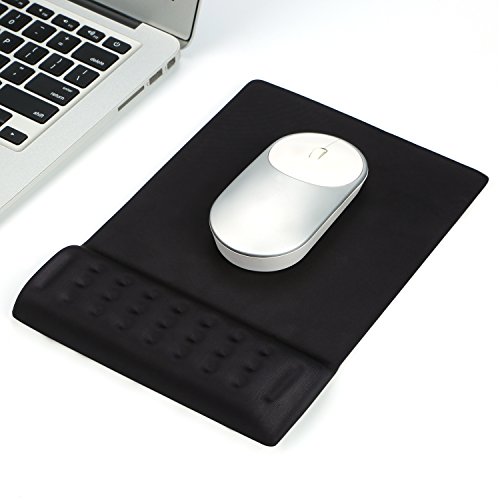 Aelfox Memory Foam Mouse Pad with Wrist Support, Ergonomic Wrist Rest for Office, Home Office, Laptop, Desktop Computer, Gaming Keyboard(6.18 x 8.98 x 0.75inch, Black)