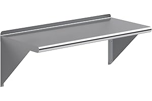 AmGood 36" Long X 16" Deep Stainless Steel Wall Shelf | NSF Certified | Appliance & Equipment Metal Shelving | Kitchen, Restaurant, Garage, Laundry, Utility Room