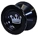 Yoyo King Black Dr. Smalls 3/4 Sized Metal Yoyo with Narrow Responsive and Wide Nonresponsive C Bearing and Extra Yoyo String