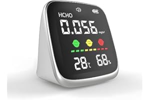 AIROASIS Monitor Profesional Indoor Air Quality Monitor Portable HCHO/Temperature/Humidity,Air Quality Tester -Confined Space Clean Air Monitor Tester White