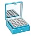 JackCubeDesign Leather 50 Slots Earring Organizer Storage Box Display with Mirror Inside Velvet Section Compartments Divider Jewelry Tray Case Holder(Sky Blue, 8.5 x 8.5 x 3.6 inches) – :MK355B