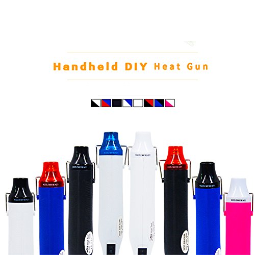 Heat Gun,mofa Hot Air Gun Tools Shrink Gun with Stand For DIY Embossing And Drying Paint Multi-Purpose Electric Heating Nozzle 300W 110Vwith 40PCS Shrink Tube(White,White)