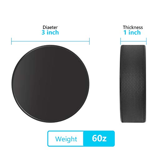 Ice Hockey Pucks For Practicing And Classic Training, 6oz Black Color Official Regulation, Diameter3" Thickness1", 1 pack