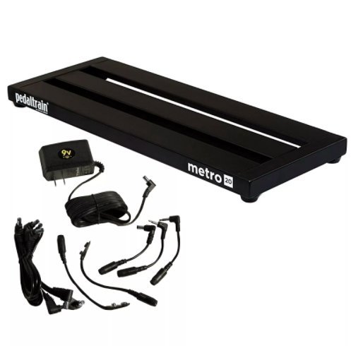 Pedaltrain Metro 20 Pedalboard 3 Rails 20x8 w/Soft Case and Truetone 1 Spot 9v Adapter Combo Pack w/Daisy Chain and Cables