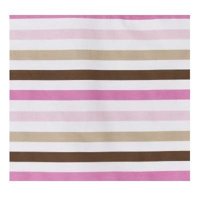 Bacati Mod Crib Fitted Sheet, Pink Dots/Chocolate Stripes