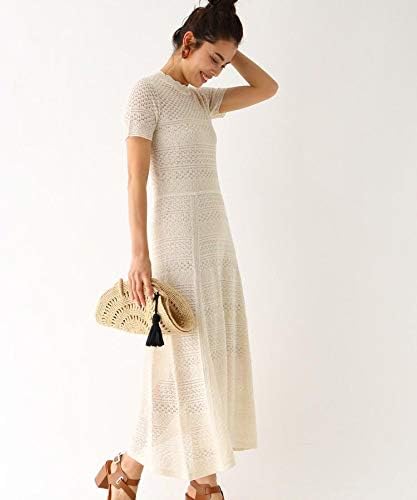 Amazon アクアガール Aquagirl ニットレースワンピース キャミワンピース付 38 M オフホワイト 003 ワンピース チュニック 通販