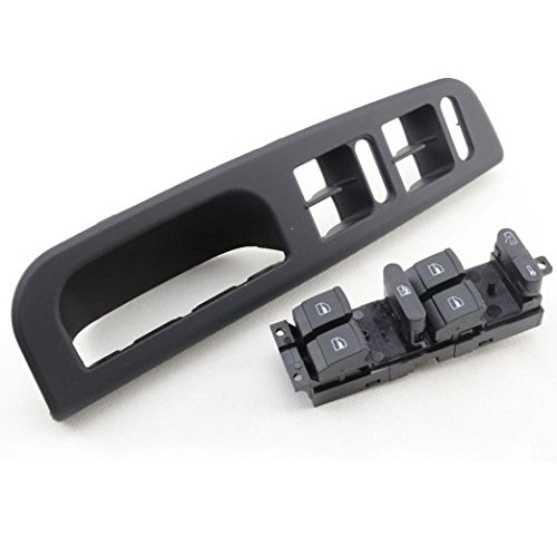 Master Window Switch, XINDELL Electric vw Power Door Control Panel Car Drivers Side Electric Window Controls with Panel Vehicle Auto Trim Bezel for VW Passat Golf Jetta MK4 New Lavida