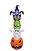 8 Foot Halloween Inflatable Stacked Bat, Black Cat Witch Ghost and Pumpkin LED Lights Decor Outdoor Indoor Holiday Decorations, Blow up Lighted Yard Decor, Giant Lawn Inflatables Home Family Outside