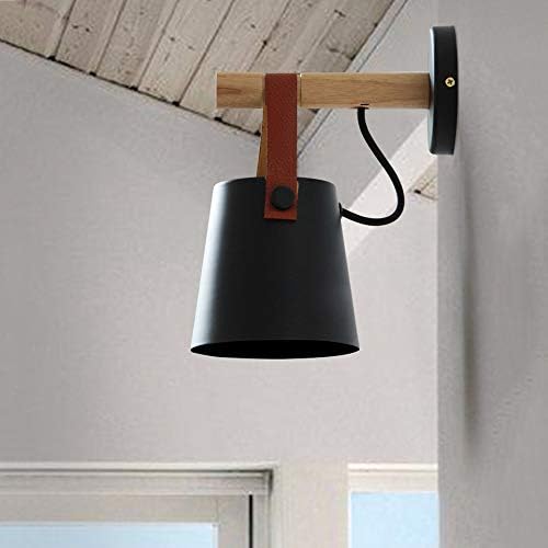 2PCS Wapipey Nordic Home Wall Lamp Personality Modern Minimalist Iron Art Leather Belt Wall Sconce Creative Bedroom Bedside Wall Light Aisle Corridor Restaurant Bar Decorative Wall Lantern E27