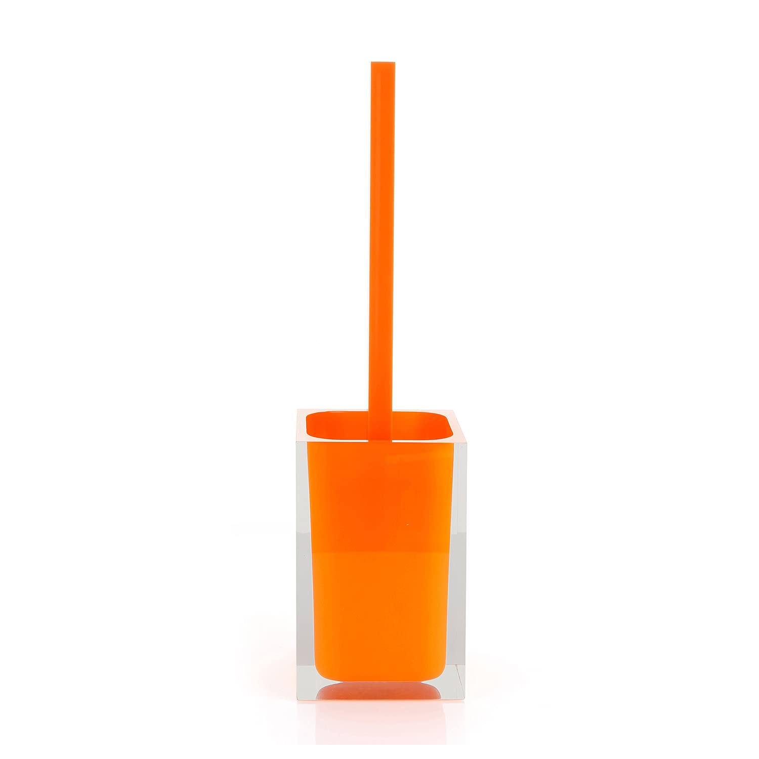 Gedy Auckland Orange, Dimensions and Weight: 37.5 x 9.8 x 9.8 cm & 0.85 kg, Made Clear Resin, Toilet Brush Design by R&S, Handmade, 2 Year Warranty, Unica