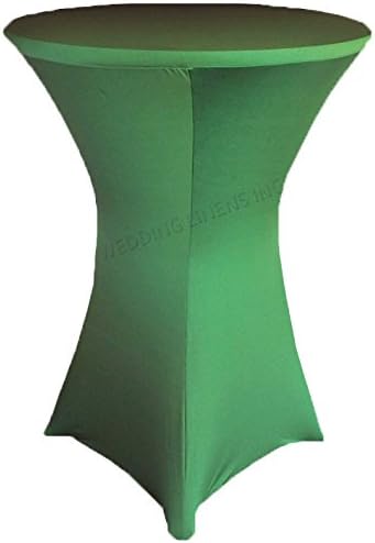Amazon Com Wedding Linens Inc Wholesale 200 Gsm 30 In X 42 In Cocktail Highboy Spandex Stretch Fitted Round Table Cover Tablecloths Clover Home Kitchen