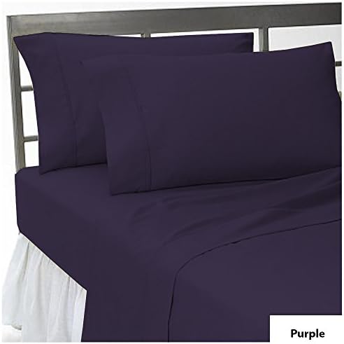 Fab Furnish New Purple 1000 Thread Count 3 Piece Flat Sheet 100% Egyptian Cotton Bedding in King Size Solid