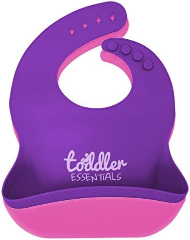 Silicone Baby Bibs Comfortable Soft Waterproof Easily Wipes Clean! Stain-free! Spend Less Time Cleaning after Meals With Babies or Toddlers! BPA Free (2 Pack)