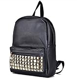 BLACK PU Studded Backpack School Bag Classic Stylish Look for School -JAM Closet