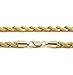 Naivo Mens '14K Gold Plated 5mm Rope Chain Necklace 30
