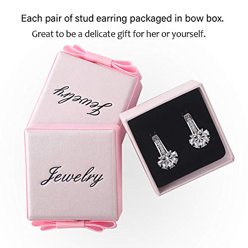 925 Sterling Silver Small Hoop Earrings Cubic Zirconia cartilage, Cubic Zirconia Cuff Earrings Huggie Stud, Gold Plated Huggie Earrings for Women Hypoallergenic (Big CZ-Silver)