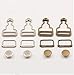 Chris.W Overall Buckles Suspenders Replacement Buckle with Rectangle Buckle Sliding & No-Sew Buttons for 1.25 Inch Straps, Pack of 2 Sets Nickel and 2 Sets Antique Brass