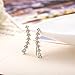 EAR VINES Ear Cuff Pin Cubic Zirconia Ear Crawlers Climbers 1 Pair (Gold)