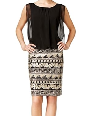 Women's Blouson Embellished Dress Black 2