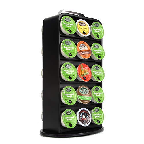Coffee Capsule Stand,Revolving Coffee Pod Holder for K-Cup 30 Pods,Storage Rack 2color (Black)