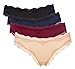 ALove Womens 4 Pack Lace Trim Panties Briefs Low Rise Underwear Hipsters