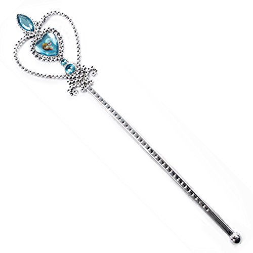 Disney Frozen Crown Tiara and Wand Set Silver with Blue Elsa and Anna