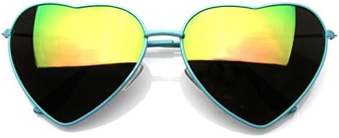 Premium Womens Cute Metal Frame Heart Shape Sunglasses