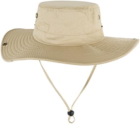 Tawill Cotton Outdoor Camouflage Series UV Sunscreen Big Eaves Sun Hat Jungle Fisherman Hat (Solid Beige)