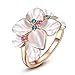 Angelady Special Yellow Gold Plated Flower Ring for Women Girl (Size 7)